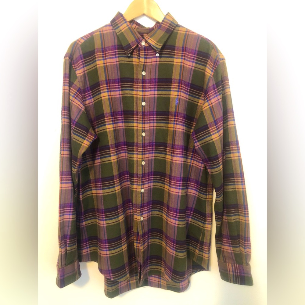 Vintage Ralph Lauren Plaid Long Sleeve Shirt Sz XL
